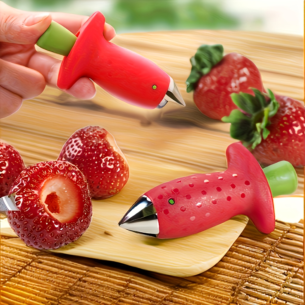 strawberry hulling tool a multifunctional stainless steel strawberry stem remover pineapple corer and vegetable stem clip essential for christmas and halloween suitable for four holidays