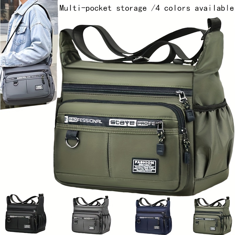 

Men's Casual Nylon Shoulder Bag, Waterproof And , Multi- Crossbody With Adjustable Strap For Daily , Crossbody Bag