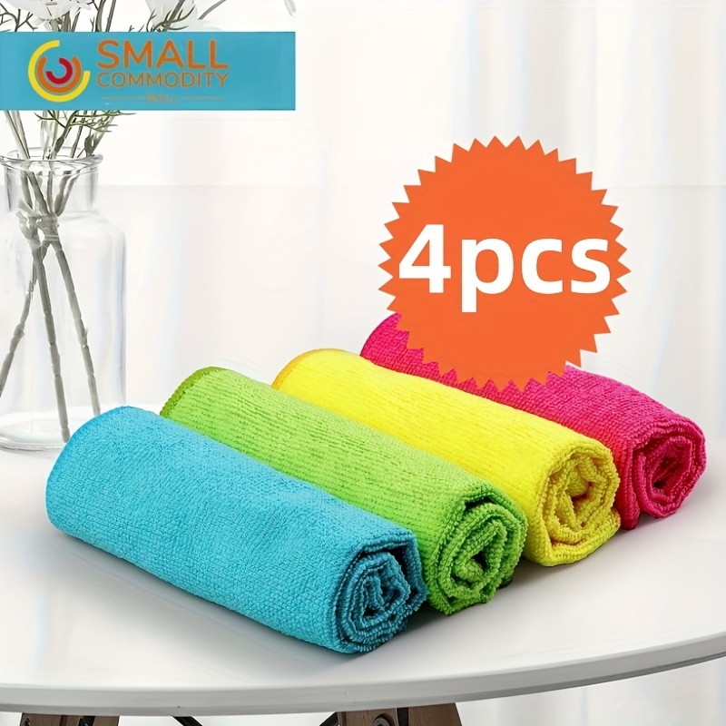 40pcs/20pcs/12pcs/ 4pcs of microfiber cleaning cloth 40pcs of cleaning rags for housekeeping, kitchen, car, reusable, 5 colors randomly mixed, unspecified color (green/blue/yellow/orange/pink)