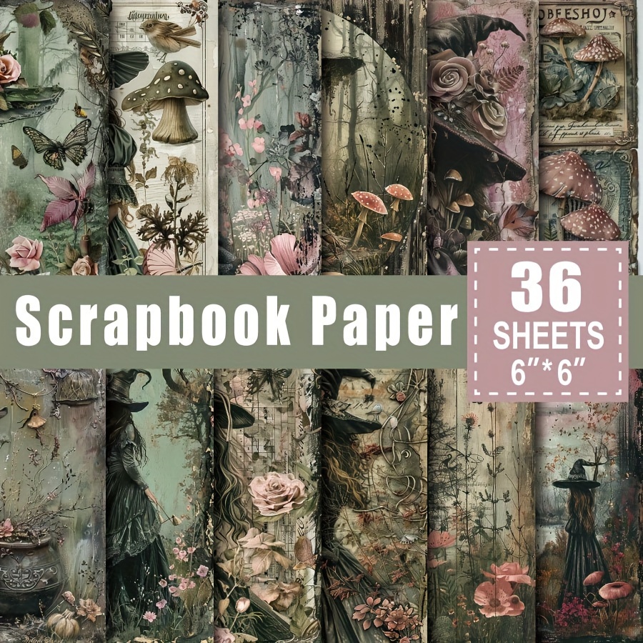 

36 Sheets Scrapbook Paper Pad In 6*6in, Art Craft Pattern Paper For Scrapingbook Craft Cardstock Paper, Diy Decorative Background Card Making Supplies – Fairy Godmother