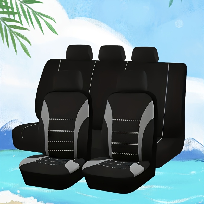 TEMU Universal para Asiento de Coche, Juego Completo de 5 Asientos, Desmontable con Reposacabezas y Respaldo , Adecuada para SUV con , Compatible con