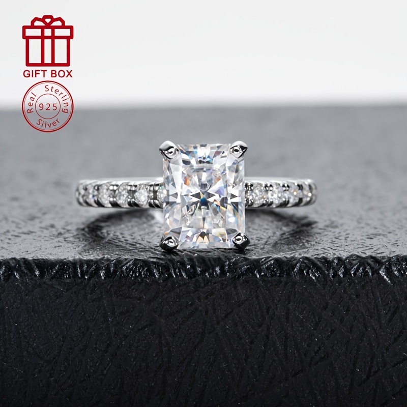 elegant 3ct moissanite engagement ring luxurious 925 sterling silvery     special occasions ideal gift for her details 9