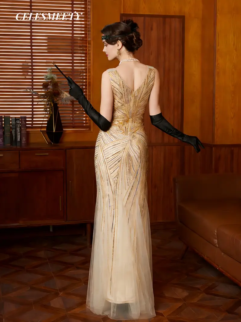 vintage sequin dress Silk Beaded Dress// Party A full sequin midi length dress with the best puffy sleeves that create such a fun silhouette thats sure to turn heads at any party 1920S Vintage Sequin Dress *