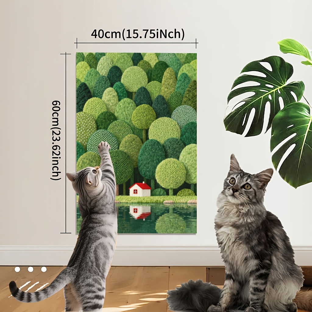 TEMU Self-adhesive Cat Scratching Mat For Indoor Cats, Cat Scratch Pad For Wall And Sofa Furniture Protection, Durable Cat Scratching Board For Claw