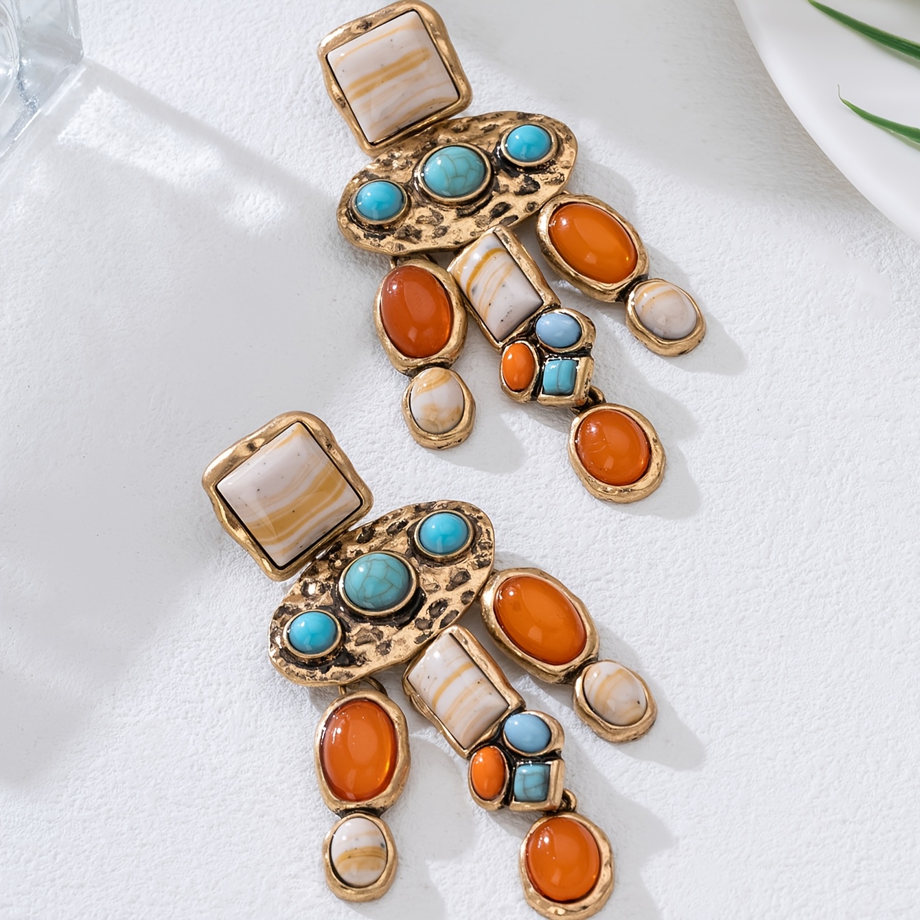 E-shop Exotische Sexy Ohrringe Mode Temperament All-Match Vintage Bohemian Style Ethnische Mittelöstliche Individuelle Geometrische 3D Romantische