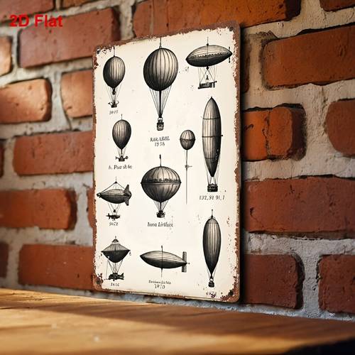 item picture 2d flat 1pc 2d flat metal sign vintage steampunk collection illustration decorative wall art suitable for home bar cafe for room study office wall decoration 2d flat