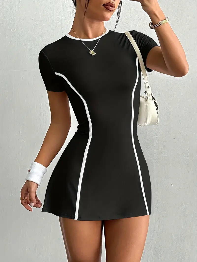 white and black athletic dress White/Navy Sport Dress