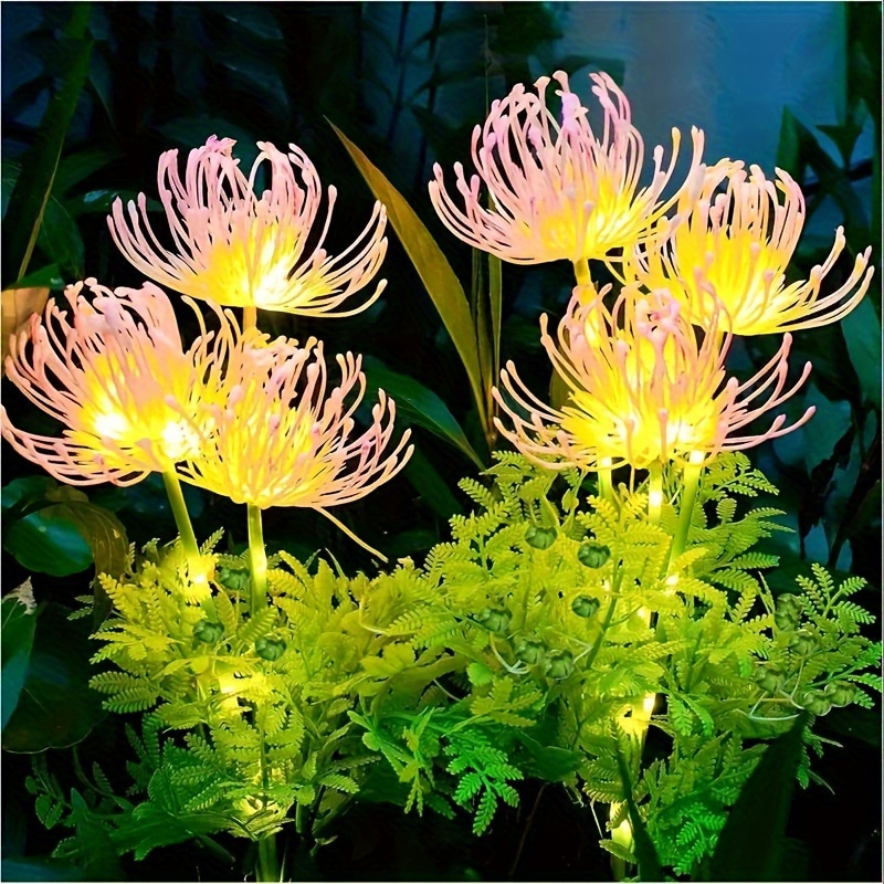 

2pcs , Solar Flower Lights With Luminous Stems, Upgraded Solar Panels, Outdoor Garden Decoration Solar Lights, Courtyard Decoration (1.2v/aa 600mah Nickel Series Battery)