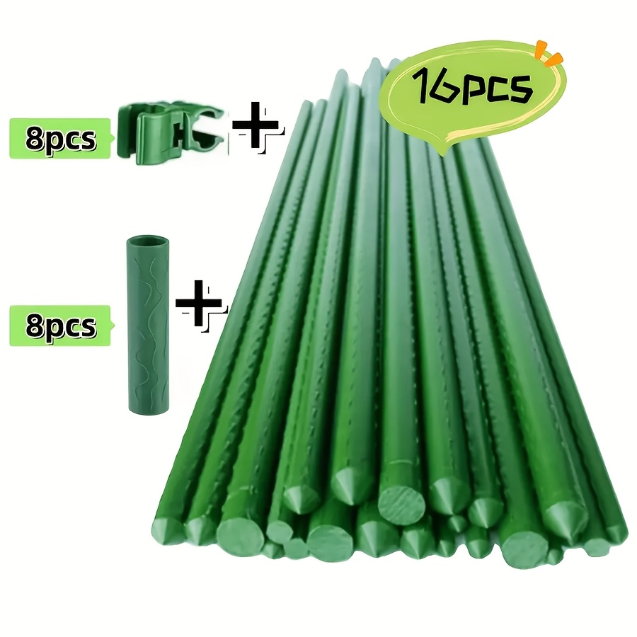 

A 32pcs Set Of Coated Support Rods For Fruits And Vegetables, Including 16 Accessories, Suitable For Climbing And Securing Vegetables, Fruits, , And Flowers, Dimensions: 0.43 Inches * 23.62 Inches.