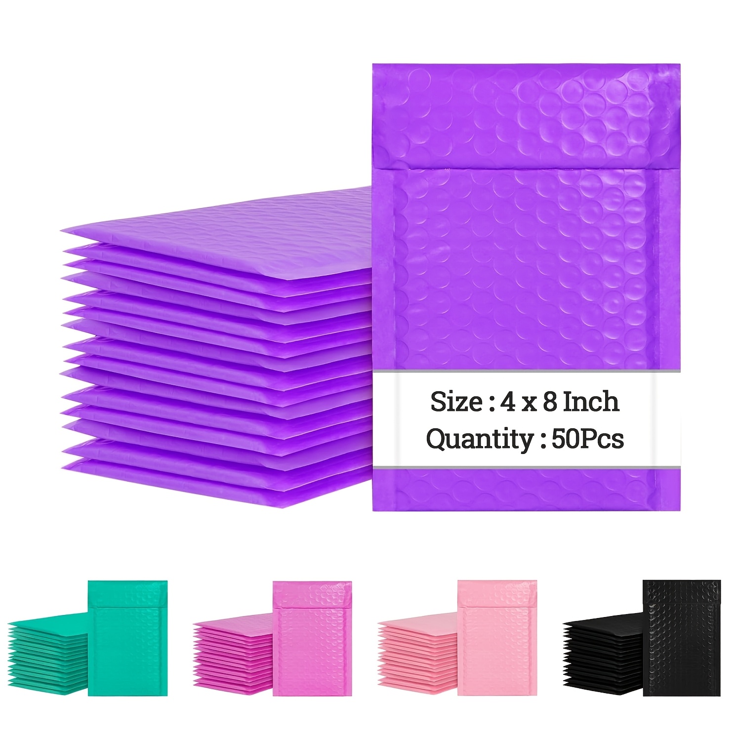 

50pcs Luckin 4x8 Mailers, - Padded Shipping Envelopes, , Plastic For Mailing And Packaging