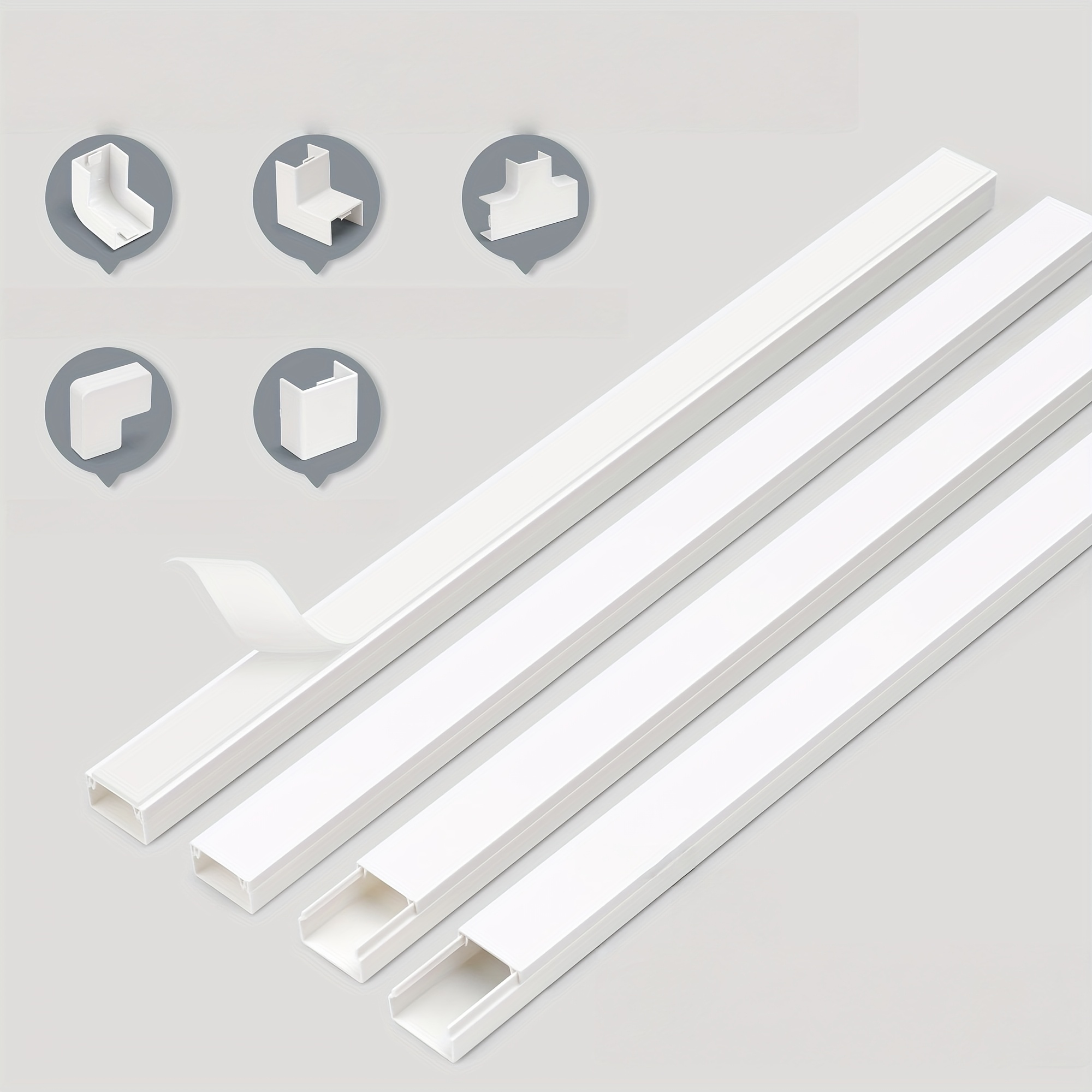 TEMU Kit de de câbles murale : 4 de câbles (40 cm L × 1,5 cm l × 1,02 cm H), murale de 159,51 cm, peignable et découpable, également utilisable