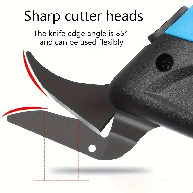 usb rechargeable electric fabric scissors with sharp lithium ion blades effortless cutting for denim carpets leather and black handheld design details 1