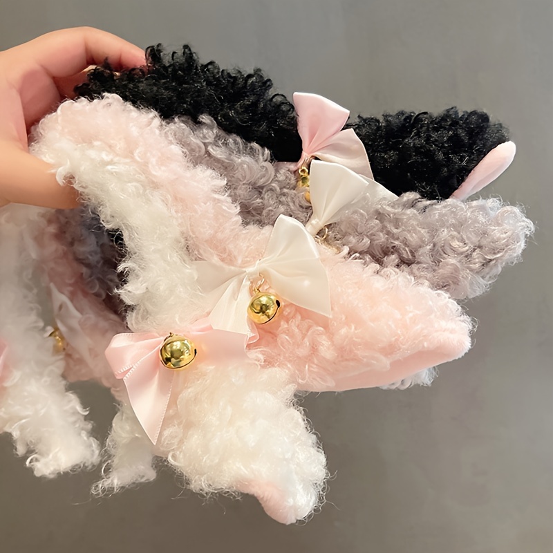 

Women's Elegant & Cute Lamb Ear Headband, Plush Fleece Bow With Bell, Sweet Sheep Ears Hair Hoop, Unique Face Washing Hair Accessory For Daily Use