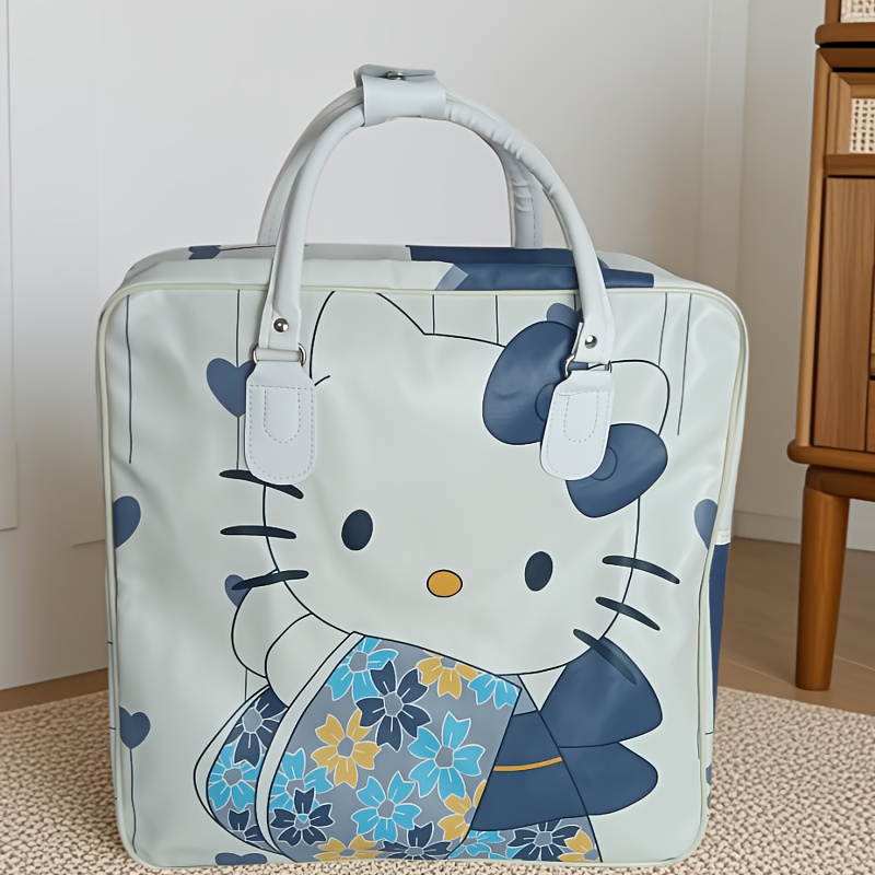 Sanriok Hello Kitty Blue And White Bag, Cute Cartoon Crossbody Bag With Kt Cat Pattern, Suitable For Daily Commuting And Vacation Use, Travel And Business Storage