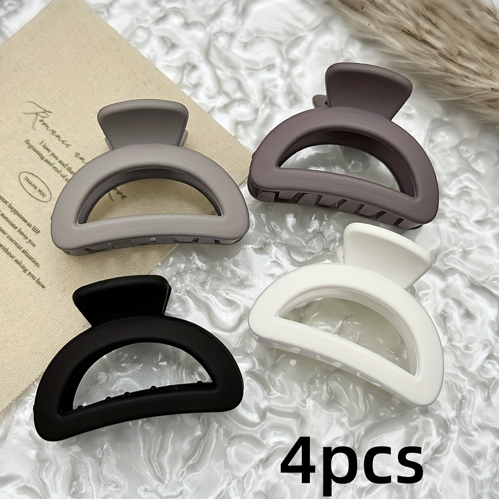 Image of 4/8pcs Small Half Circle Hair Clips Milk Coffee Hold Barrettes For Thin Hair Non Slip Grip Womens Hair Additions Perfect Gift