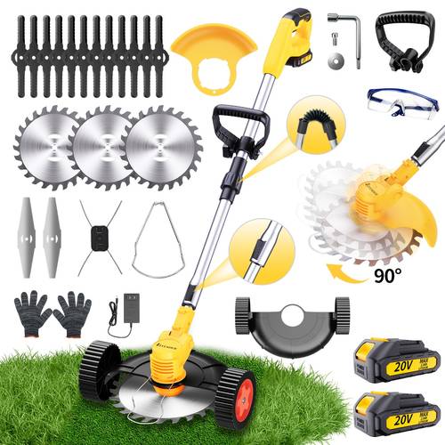 english portable household cordless grass trimmer yard weeder with and large capacity lithium battery high power motor free bonus gifts for lawn garden yard holiday gifts for men local