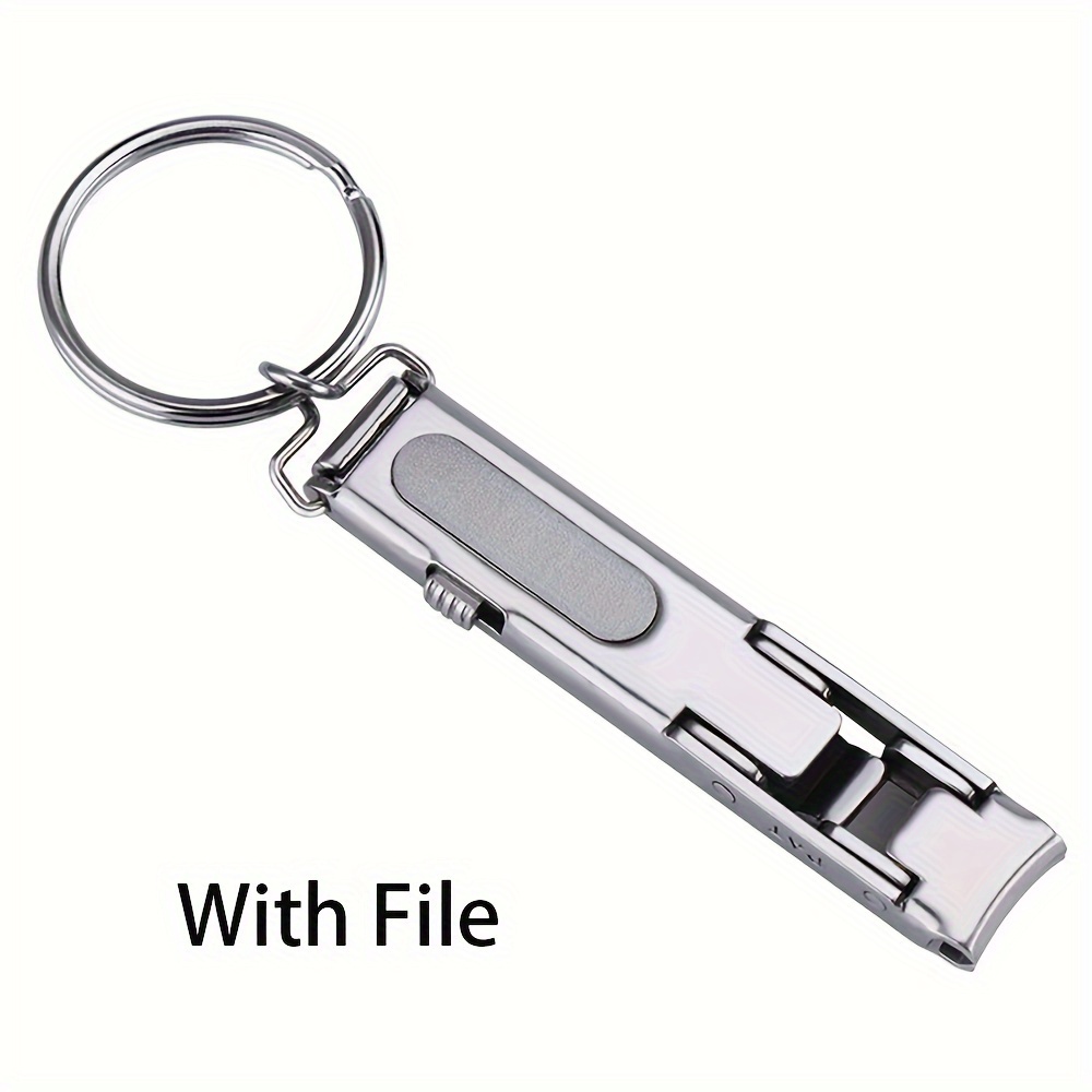 Image of 1pc Foldable Ultra Thin Portable Stainless Steel Nail Clipper Collapsible Portable Travel Fingernail Keychain Scissors Cutter Stainless Steel Manicure Tools Kits