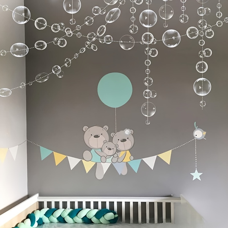 

1pc Colorful Bubble Garland - Transparent Hanging Decoration For Beach & Poolside Themed Birthday Parties, No Power Needed