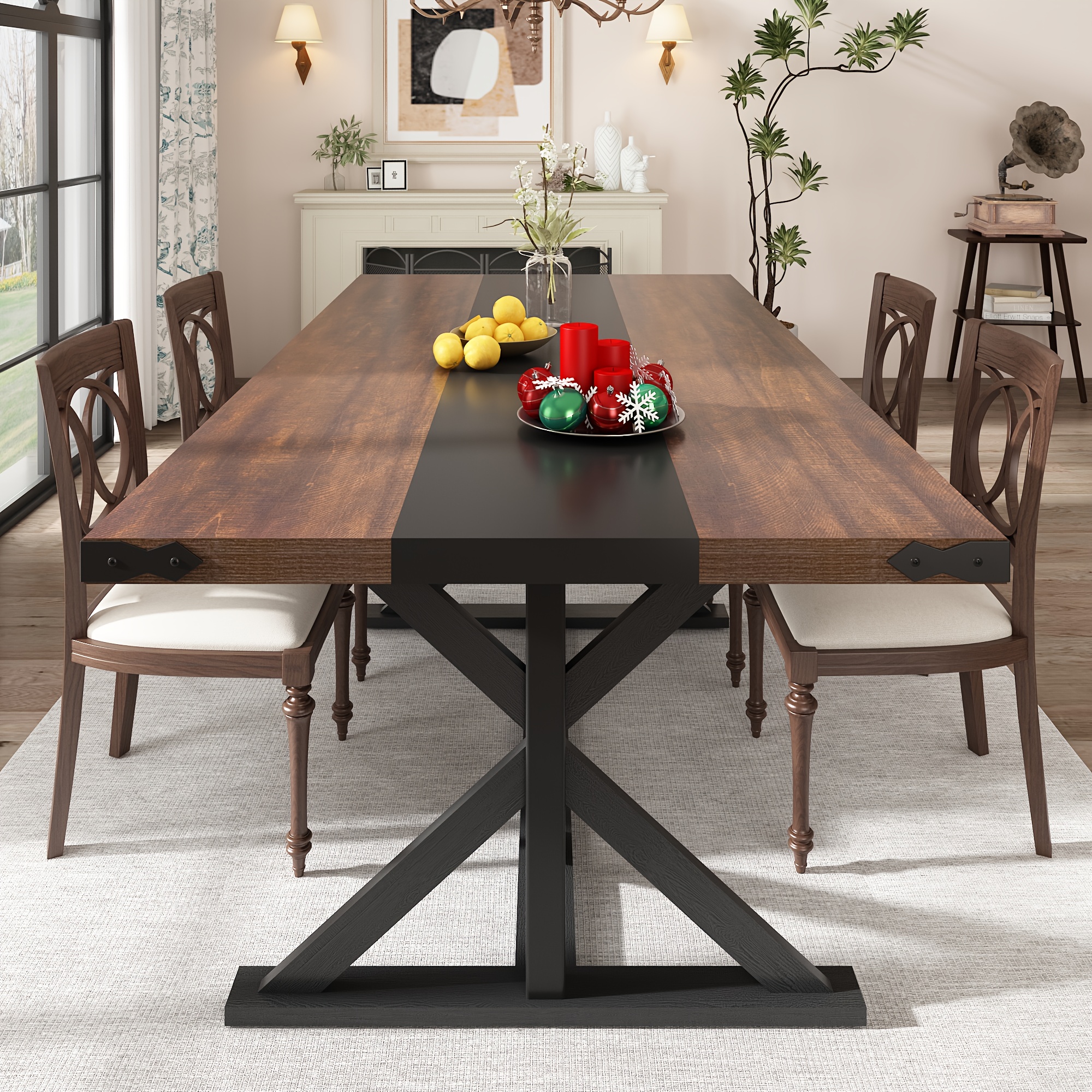 71" Rectangular Farmhouse Dining Table - Seats 6-8 People