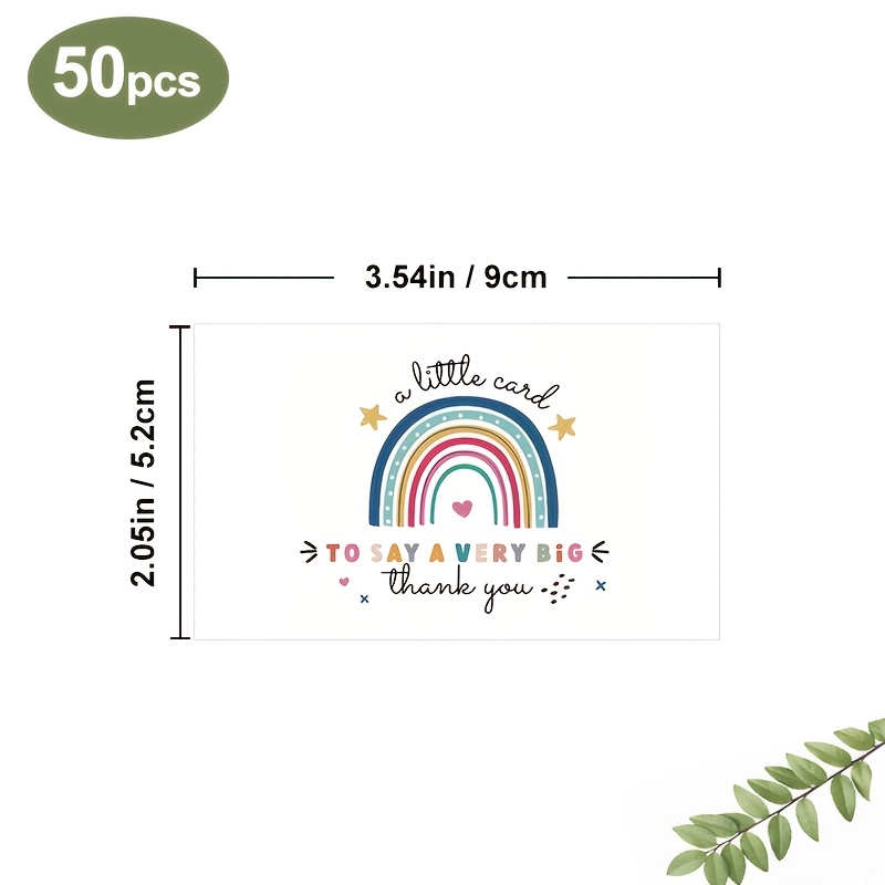 TEMU 50pcs Thank You Postcards, 2.05 X 3.54 Inches, Cute Multicolor Star Heart Shaped Flat Mini Memo Cards, Blank Back, Suitable For Stationery Card