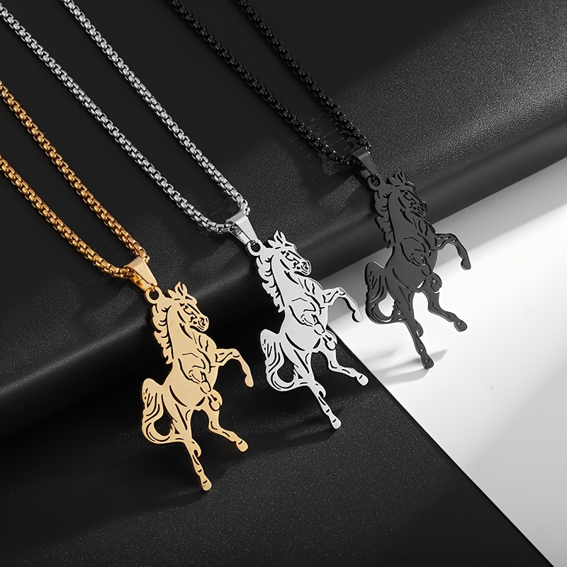 

Steel Pendant Necklace, , For