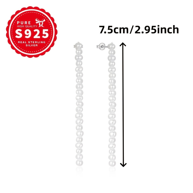 Women's Long Imitation Pearl Tassel Stud Earrings — Exquisite Design