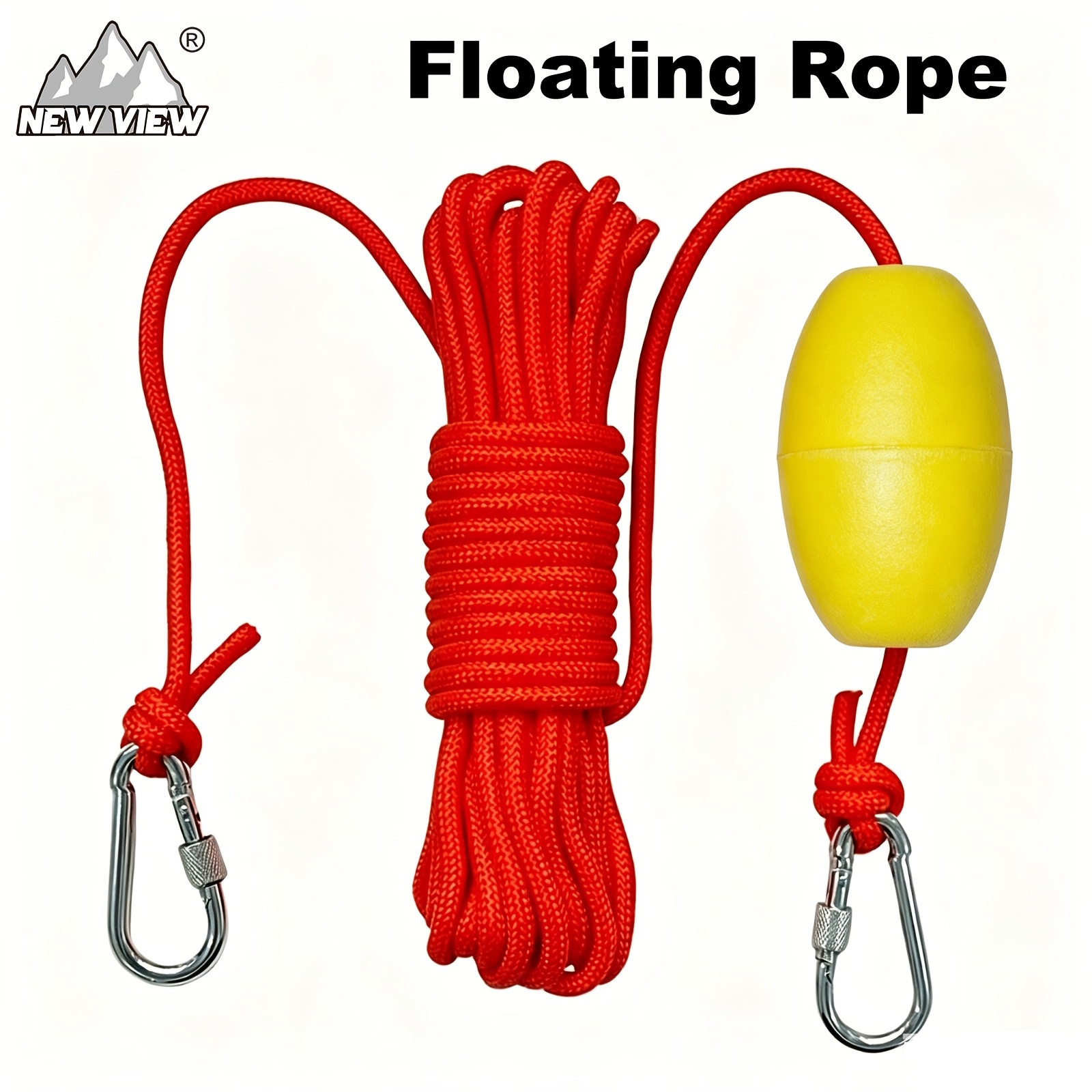 TEMU Corde Flottante Orange sur , Corde d' avec 2 Crochets et une Bouée, Haute Visibilité, Corde d' en Polypropylène, Ligne de Remorquage Kayak Canoë