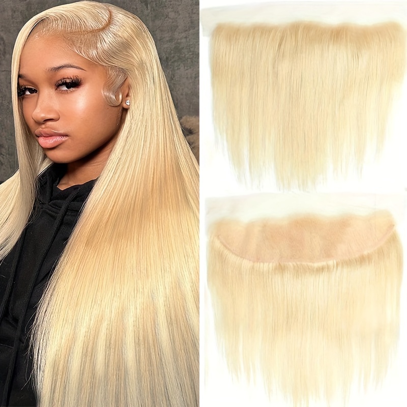 

613 13x4 Straight Wave Lace Frontal Human Hair Frontal Closure Transparent Natural Hairline Pre Plucked 14-20 Inch
