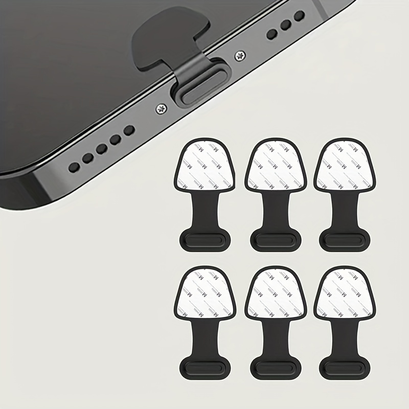 TEMU 6 pièces de bouchons anti-perte pour ports de type C - Étanches, résistants aux rayures, couvre-silicone anti-poussière pour accessoires de