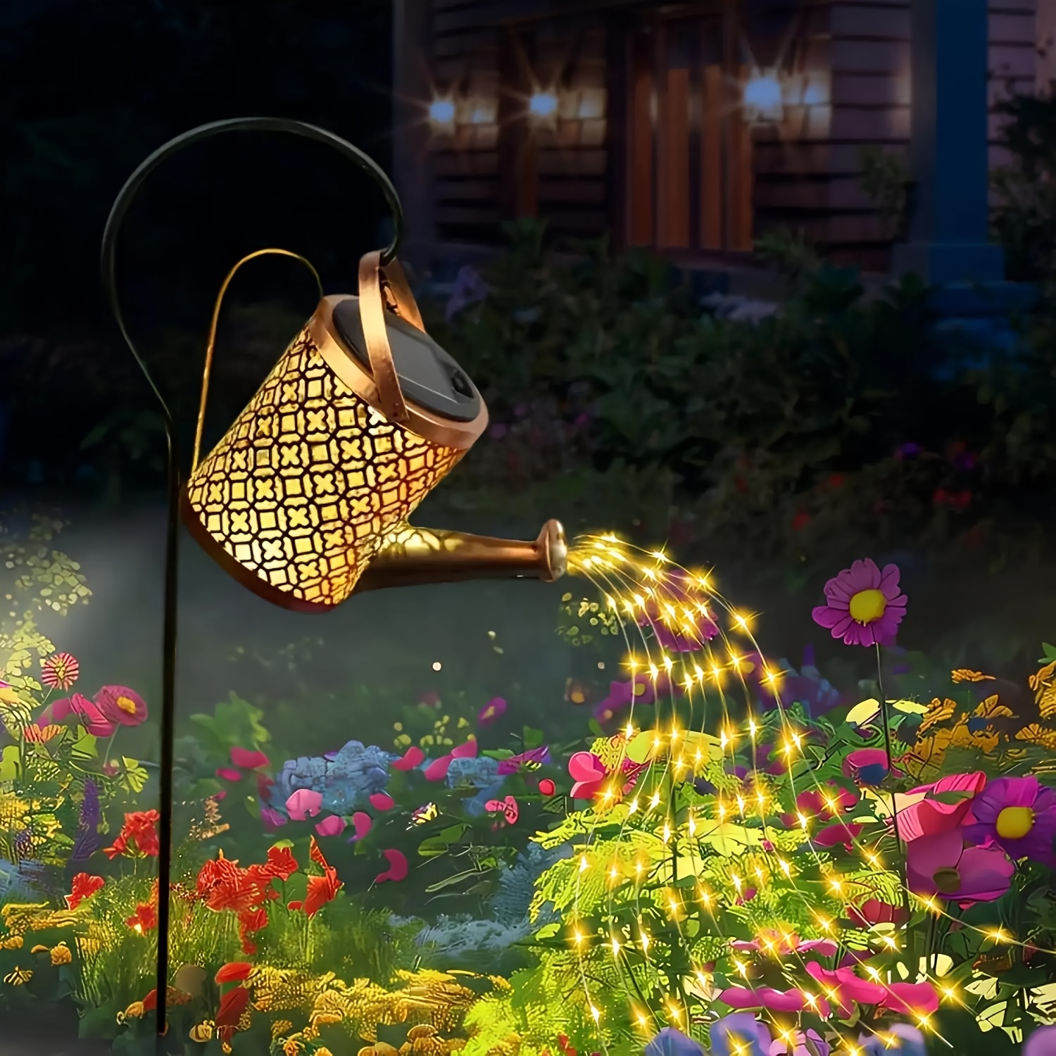 TEMU 1pc Solar-powered Watering Can Lamp, Fairy Angel-shaped Hook, Outdoor Garden Decor, Suitable For Home Outdoor And Lawn Use, Christmas Holiday