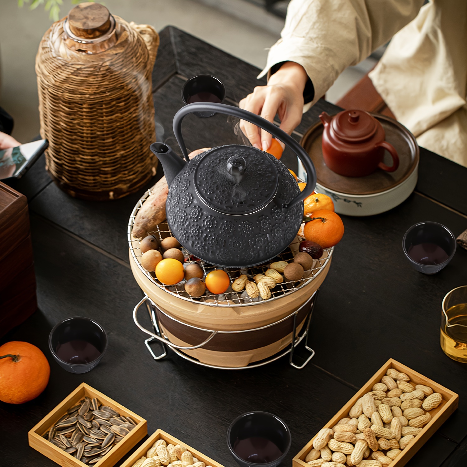 Chauffe-théière En Fonte - Env. 13,5 X 7,5 Cm - Chauffe-théière