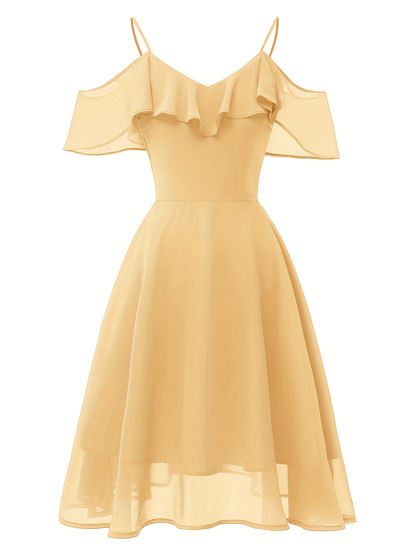 cute womens chiffon short dress spaghetti straps a line v - Temu