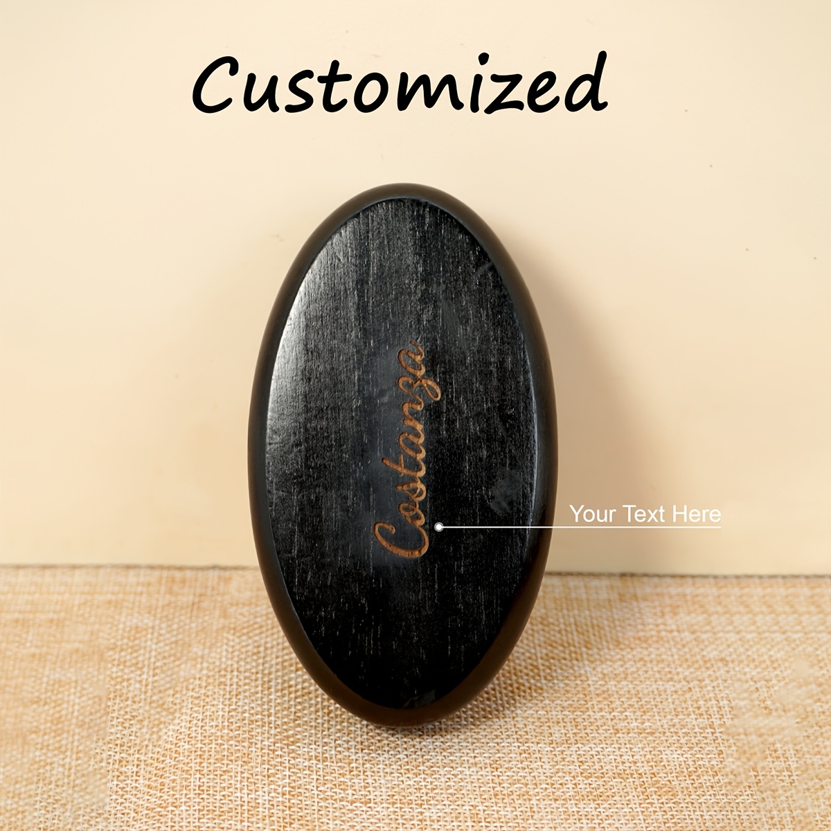TEMU Cepillo de Barba Personalizado, Cepillo de Barba de Madera, Cepillo de Belleza, Diseñado para Hombres y - Grosor Medio para Pelo , Peine para