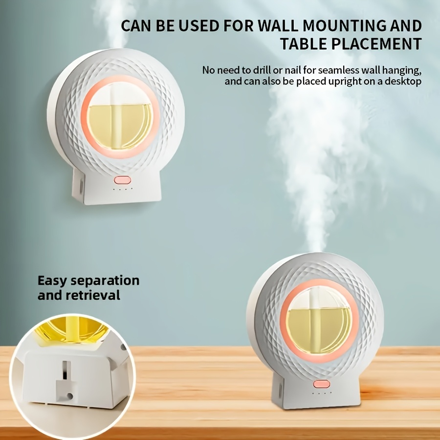 2pcs Rose/Shangri-La/Hilton Essential Oil Refill, 1pc Automatic Aromatic Diffuser with Timer, Atmospheric Night Light, Silent Operation for Full House Fragrance, Office Workers, Home Scenting, Longlasting Diffuser, Highquality Refill