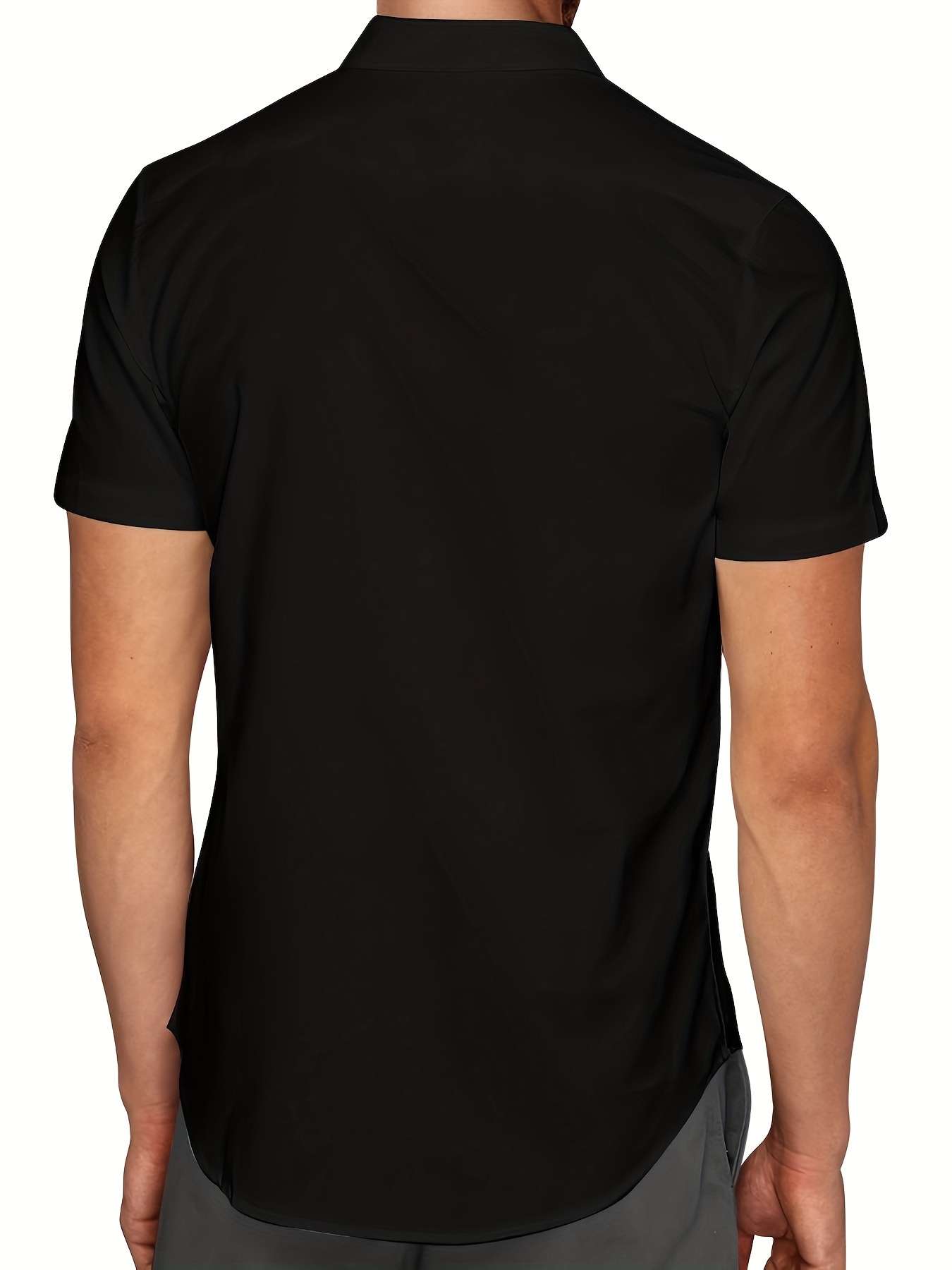 Men'S Casual Polyester Shirt with American Flag Print, Button Front, Lapel Collar, Regular Fit, Woven Fabric, Spring/Summer Top - 100% Polyester, 110gsm, Plus Size