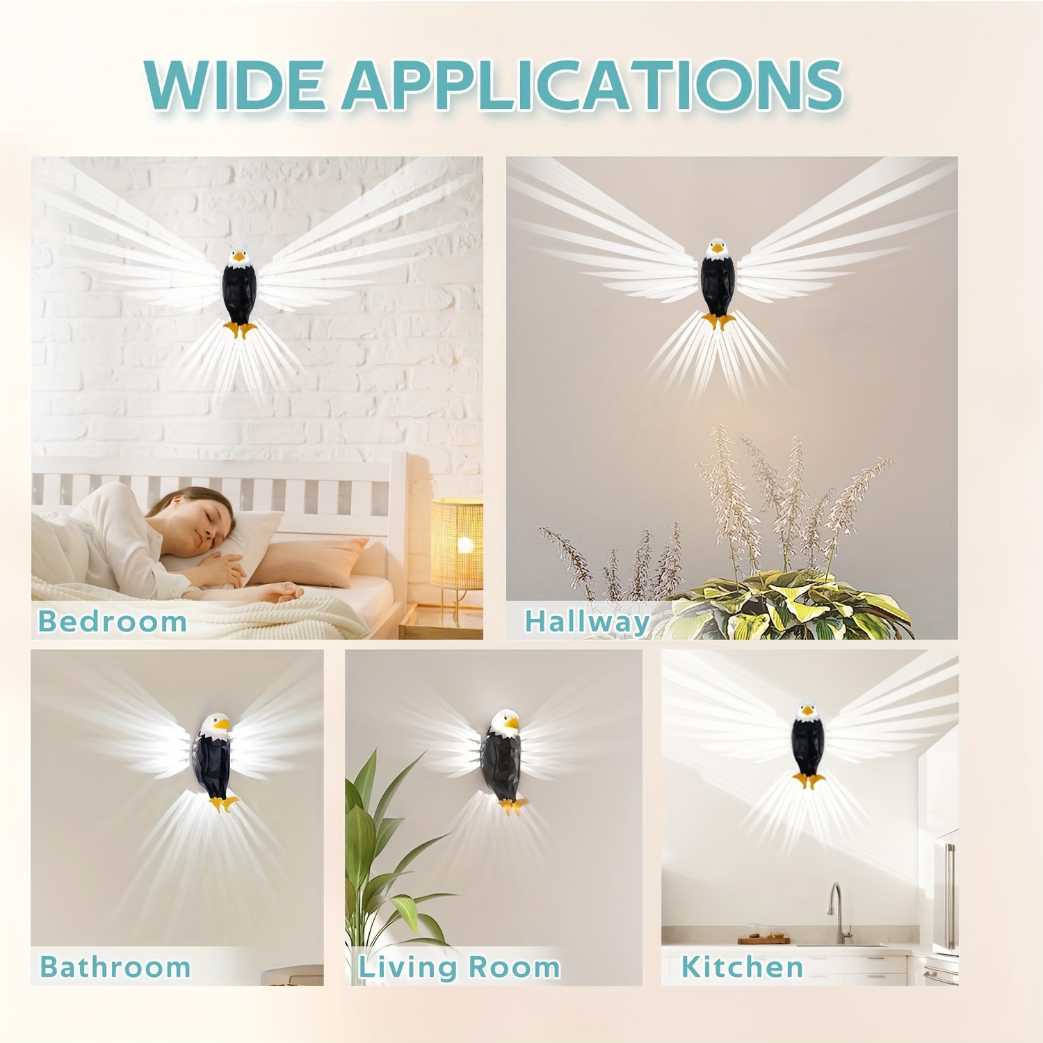 1pc art deco bald   led wall light geometric animal shadow night lamp with remote usb powered rechargeable battery adjustable lighting for bedroom   hallway bar wall mountable freestanding details 6