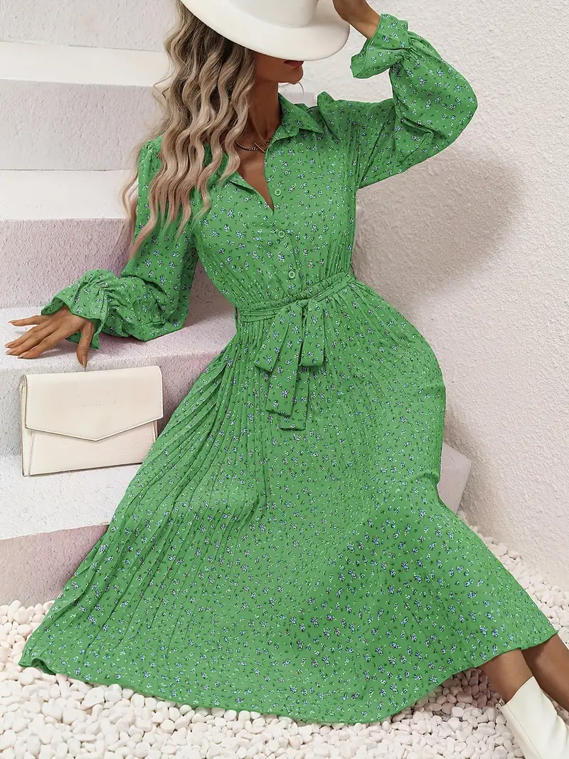 womens green floral print wrap dress ruffle detail perfect - Temu Mexico womens green floral print wrap dress ruffle detail perfect - Temu Mexico