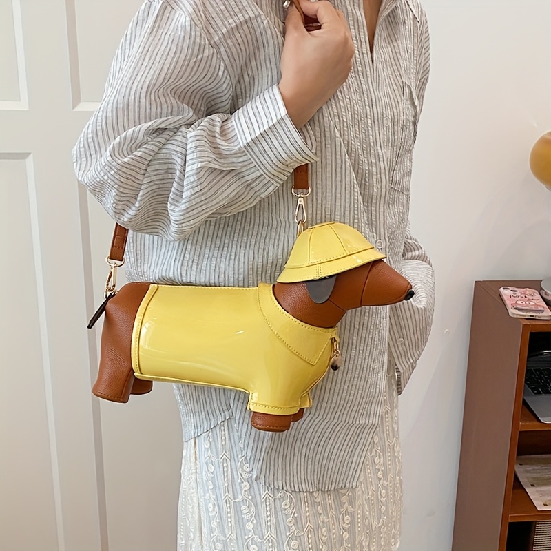 women crossbody bag compatible for instagram blonde puppy handbag zipper closure hand washable dog themed purse gift for dog lovers Product details 2