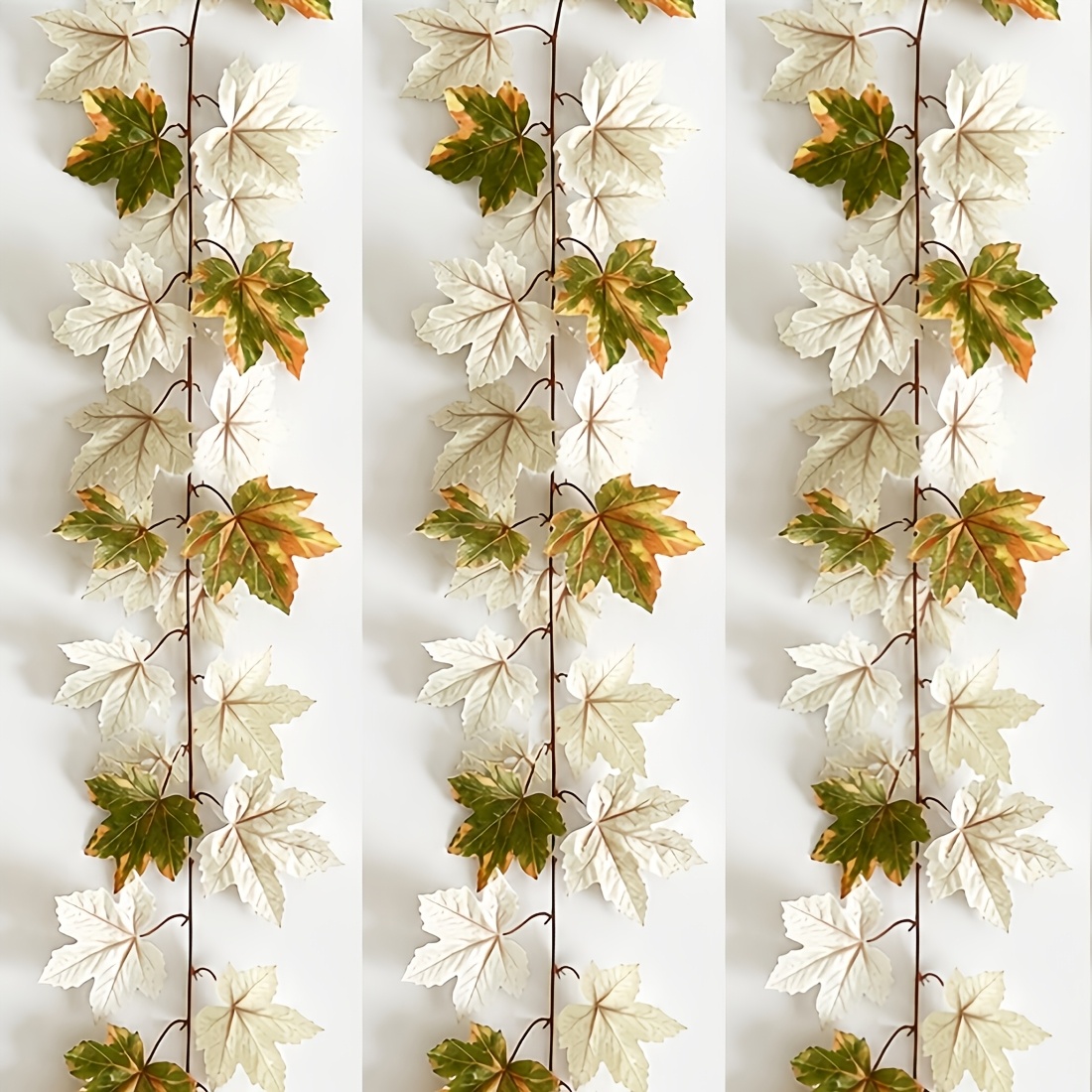 TEMU Confezione da 3 = artificiale di foglie d'acero autunnali da 212 pollici - Realistica autunnale - di fogliame autunnale in plastica per impieghi