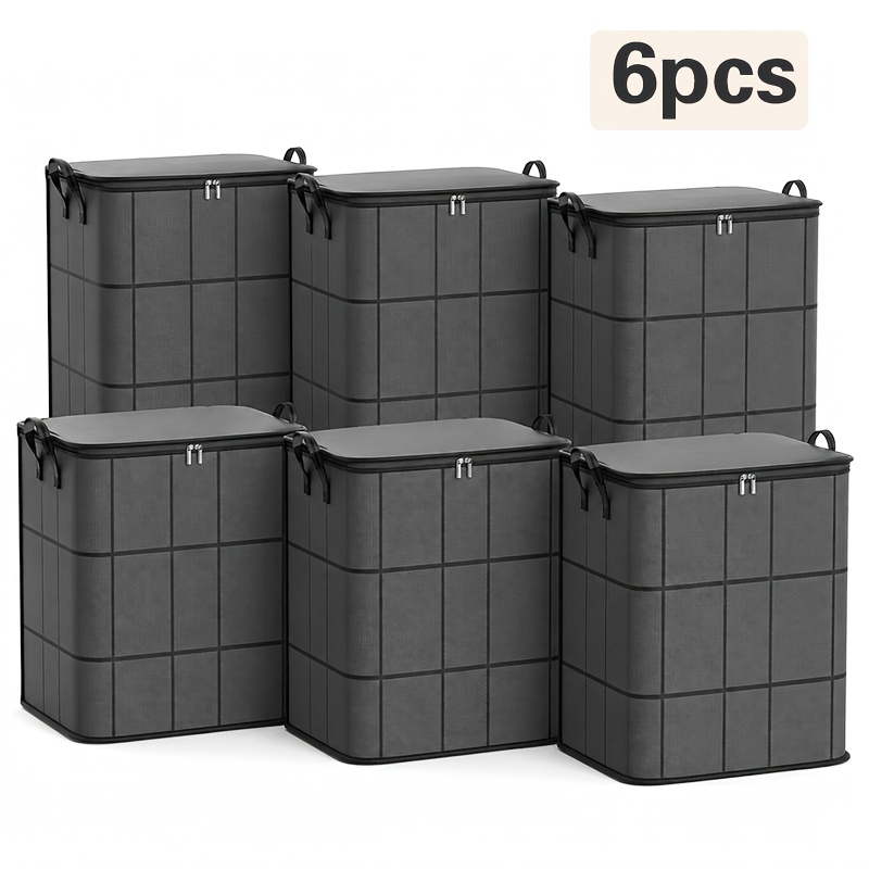 TEMU 6-pack Bags, Large-capacity, Thickened Fabric, Sturdy And Durable Moving And Storage Needs. Suitable For Moving, Dorm , And More. Versatile