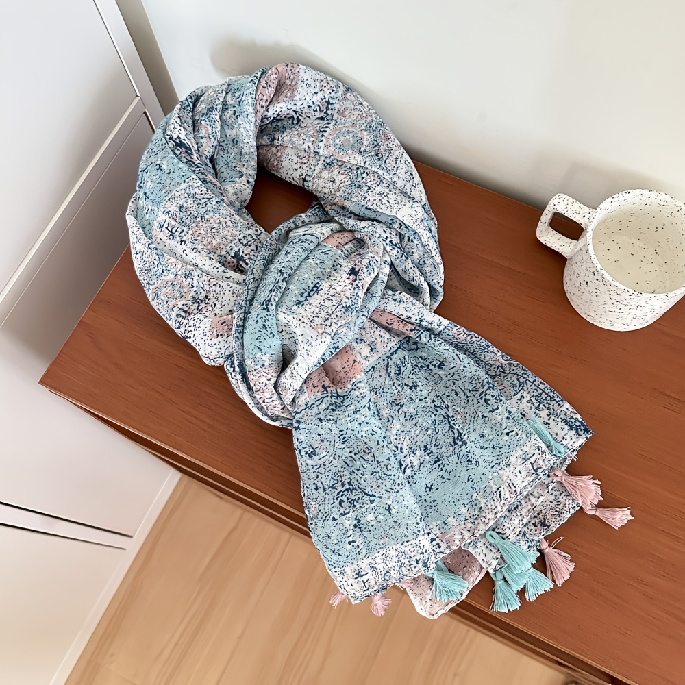 E-shop Böhmischer Ethno-Stil Schal Damen Schal Tuch Dual-Use Frühling Herbst Winter Literarischer Allzweck Chiffon Schal Hals Schal