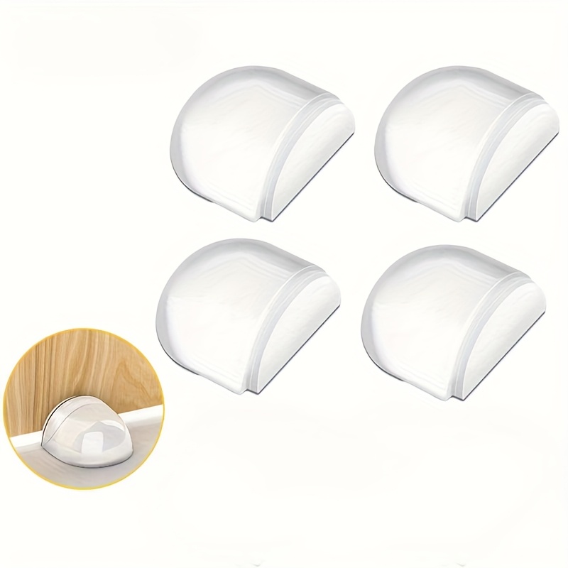 E-shop 2/4/6 Stück transparenter Türstopper – Bohrfreier, selbstklebender, stoßfester, rutschfester Möbelpuffer, leiser Türstopper, geeignet für Holz-