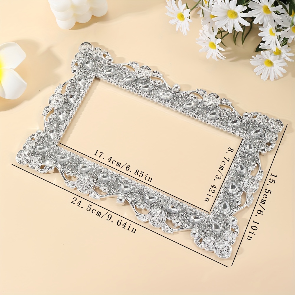 TEMU 1pc Silvery Framed Acrylic Double Switch Sticker, Light Switch Protective Cover, And Anti-ugliness Wall Socket Rack, Suitable For Living Rooms,