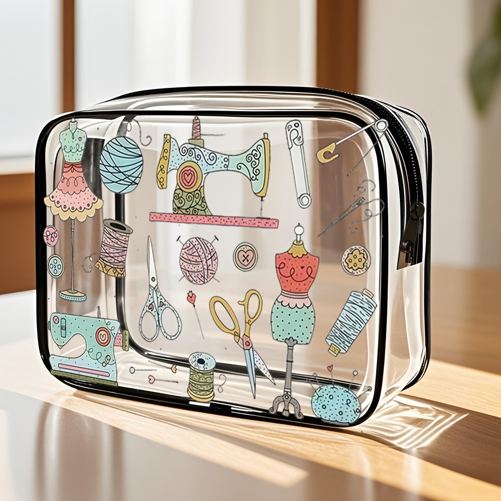 Zippered Closure, Large Capacity, Easy To Clean - Fashionable High-quality Storage Bag For Women And Girls, High-quality Small Bag, Pvc Makeup Bag, Toiletry Bag, Travel Portable, Tsa Approved