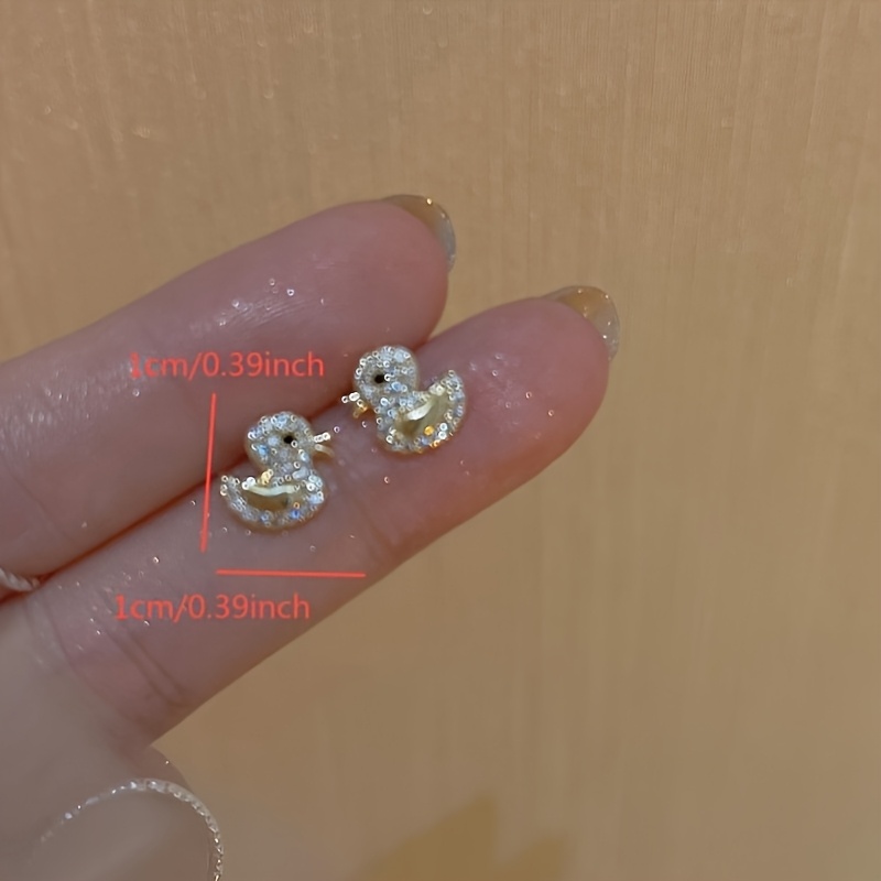 Women's Duck Stud Earrings, Lightweight Hypoallergenic Design