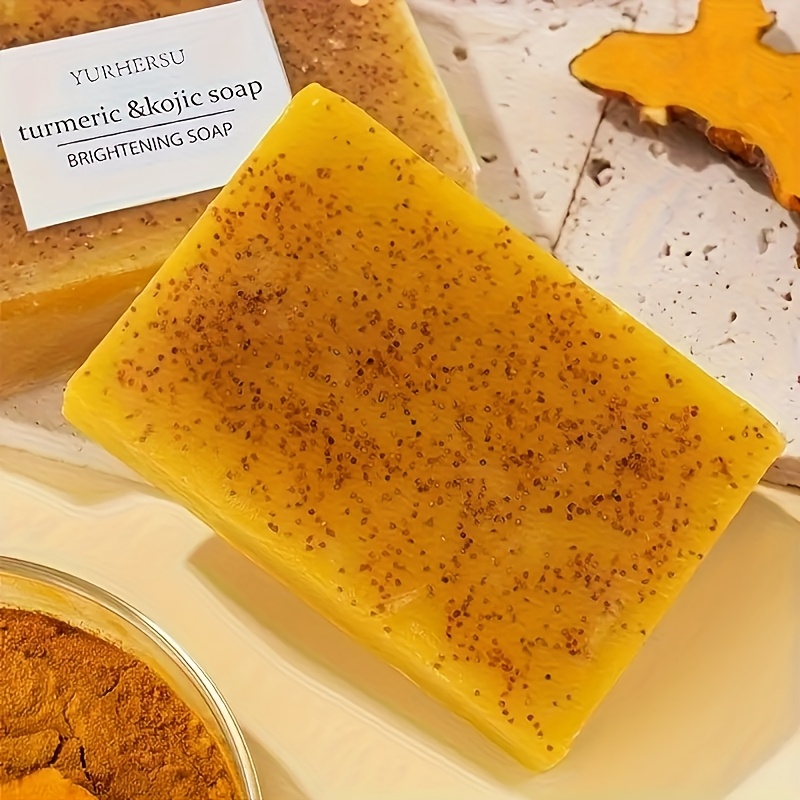 1pc turmeric lemon soap deep cleansing and moisturizing skin   for bathing and face washing  