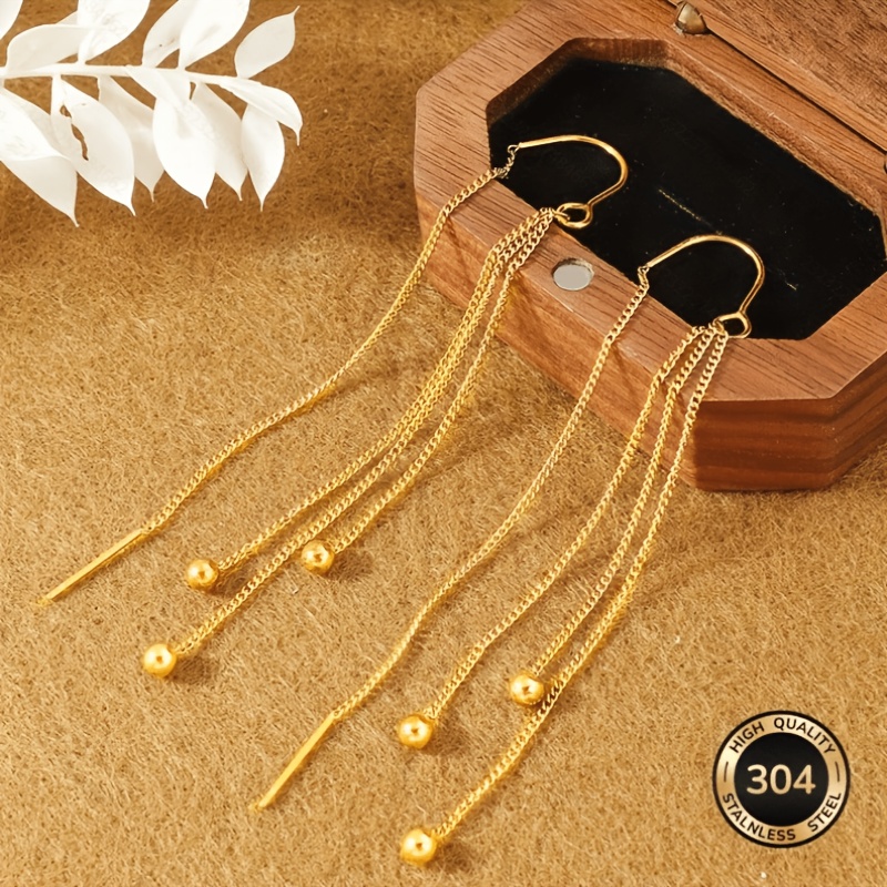 Anti-allergic, Stainless Steel Fringed Earrings, Anti-fading, Suitable For Daily, Banquet, Wedding Wear, Comfortable And Skin-friendly, Birthday Gifts For Mothers And Lovers