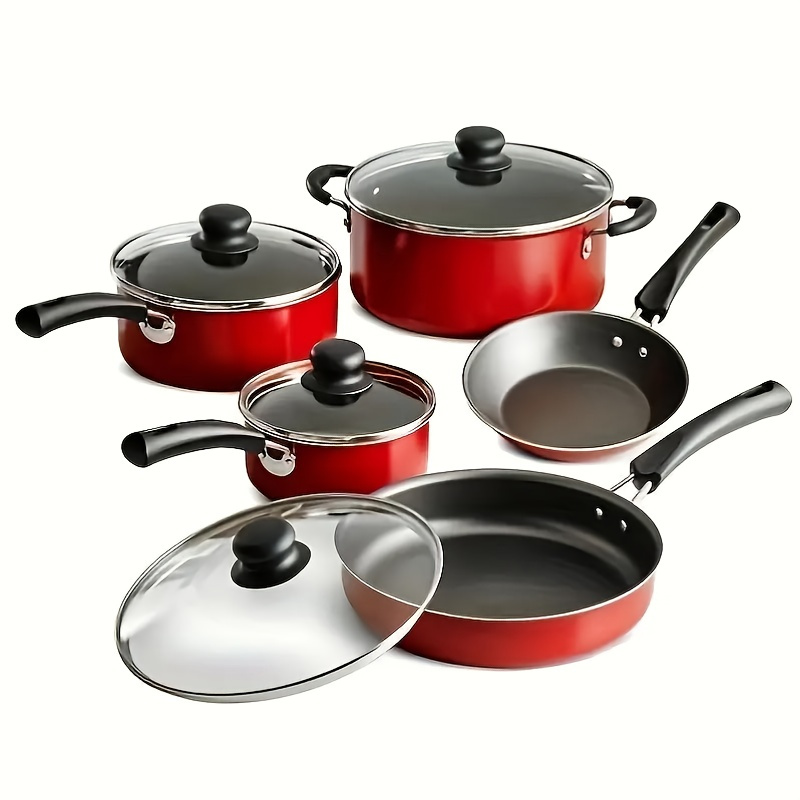 stainless steel cookware sets 3pcs non stick kitchen essentials with frying pan and sauce pots   smokeless cooking set details 1