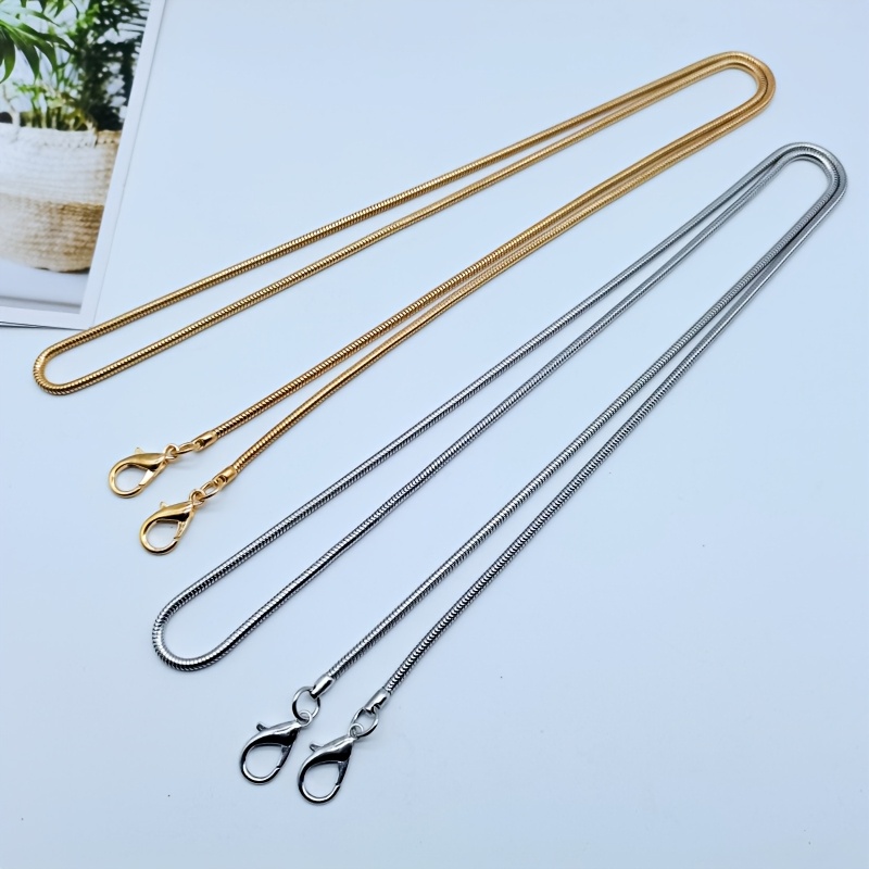 

1pc 110cm Snake Bone Chain Diy Handmade Bag Metal Chain Mobile Phone Bag Single Shoulder Bag Crossbody Bag Chain Accessories, Diy Wallet Making