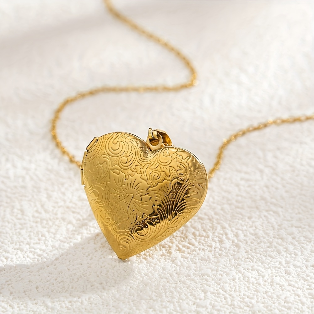 TEMU [customized] Picture Rose Oval Locket Necklace, Can Pendant
